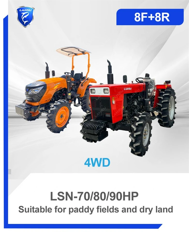 Máy kéo ruộng lúa 70HP/80HP/90HP Máy kéo đất khô